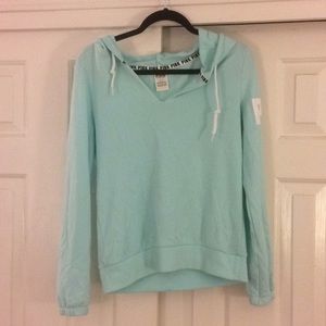 Sea foam green PINK hoodie